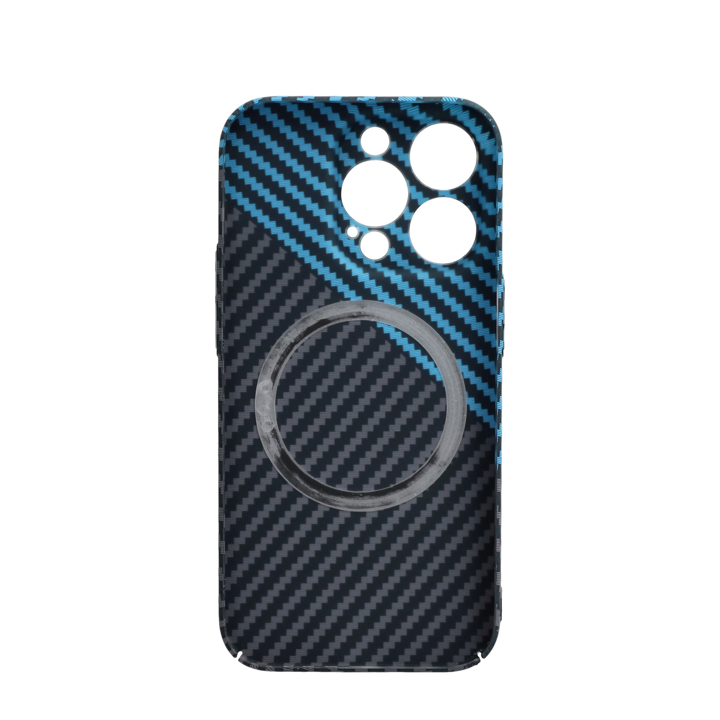 iPhone 14 Pro MagSafe Hardcase Hülle im Carbon Look - Blau