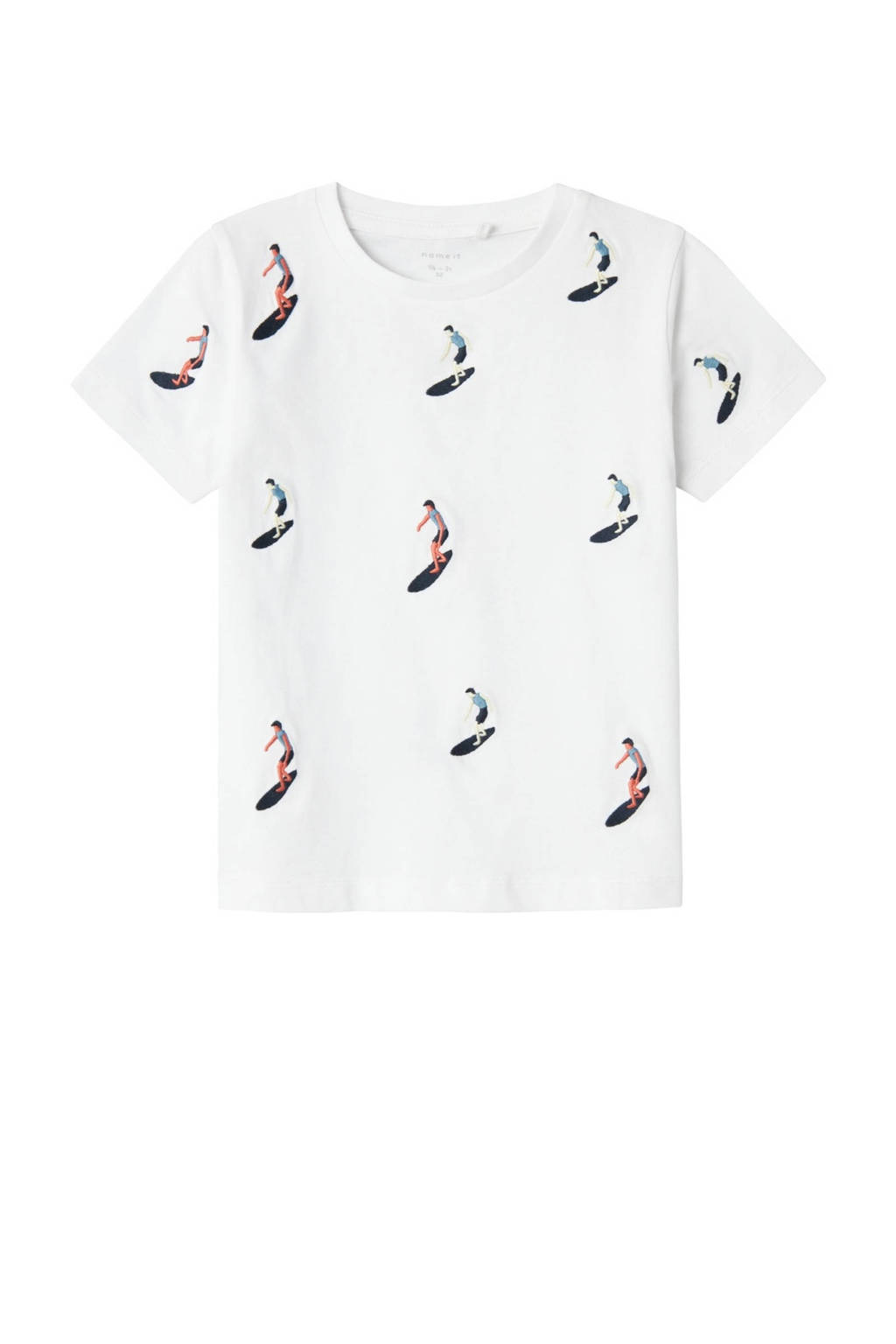 NAME IT T-shirt NMMHELUR met all over print wit/donkerblauw
