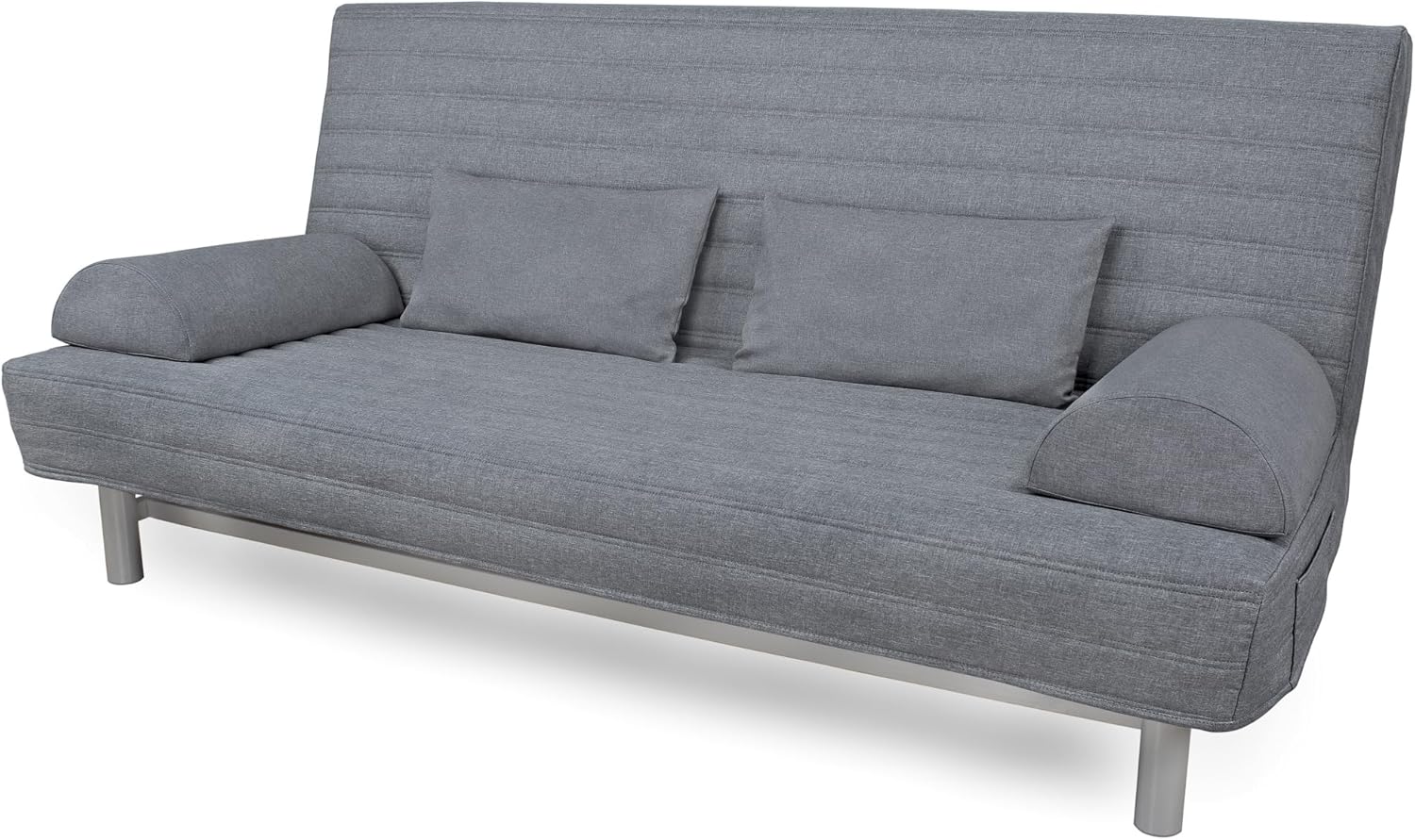 Gesteppter Bezug für Beddinge 3-er Bettsofa Streifen (Dark Gray L06)