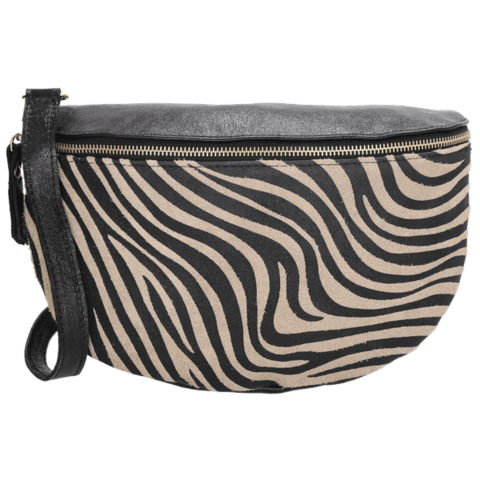 Charm London Anna Heup/ Schoudertas Zebra Zwart