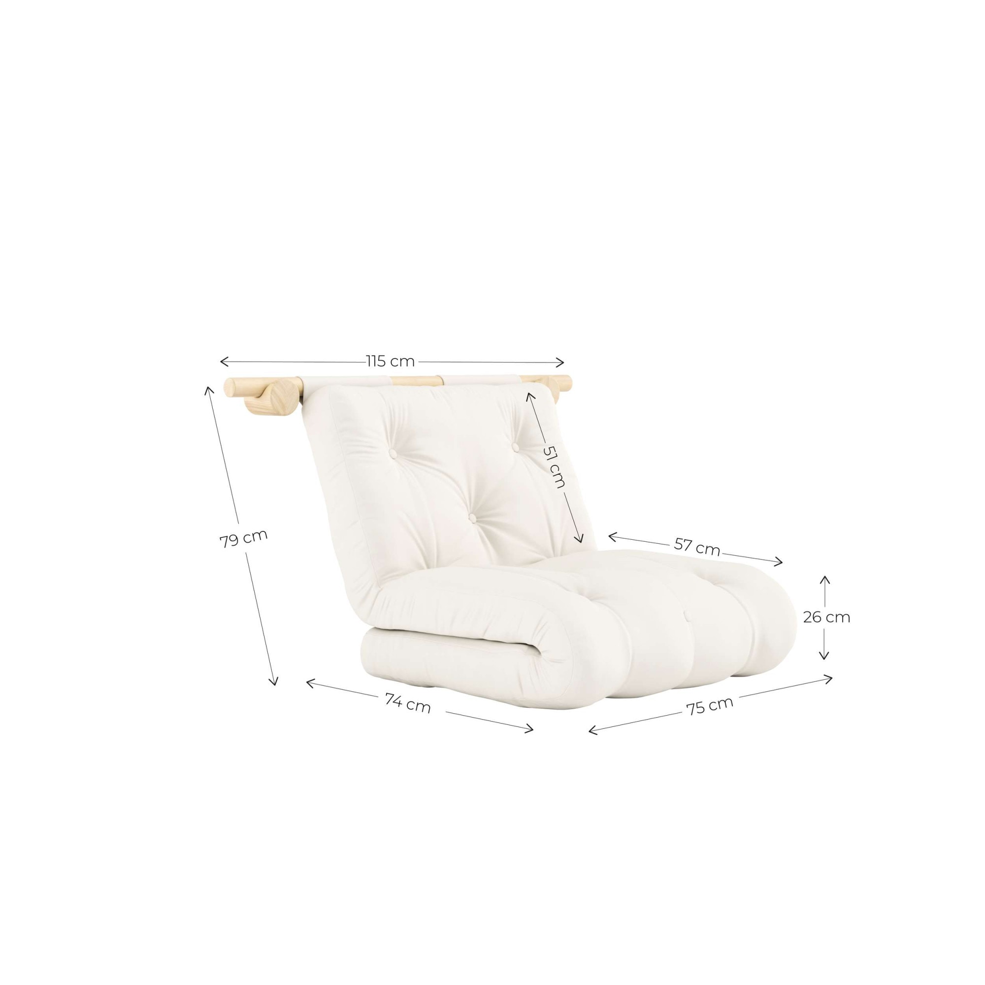 Karup Design Schlafsofa »Hooked Sofa Bed / Sleeper Chair – Sitz- oder Schlafplatz, platzsparend« Futonmatratze inkl. Halterungsset aus FSC®-zertifiziertem Massivholz