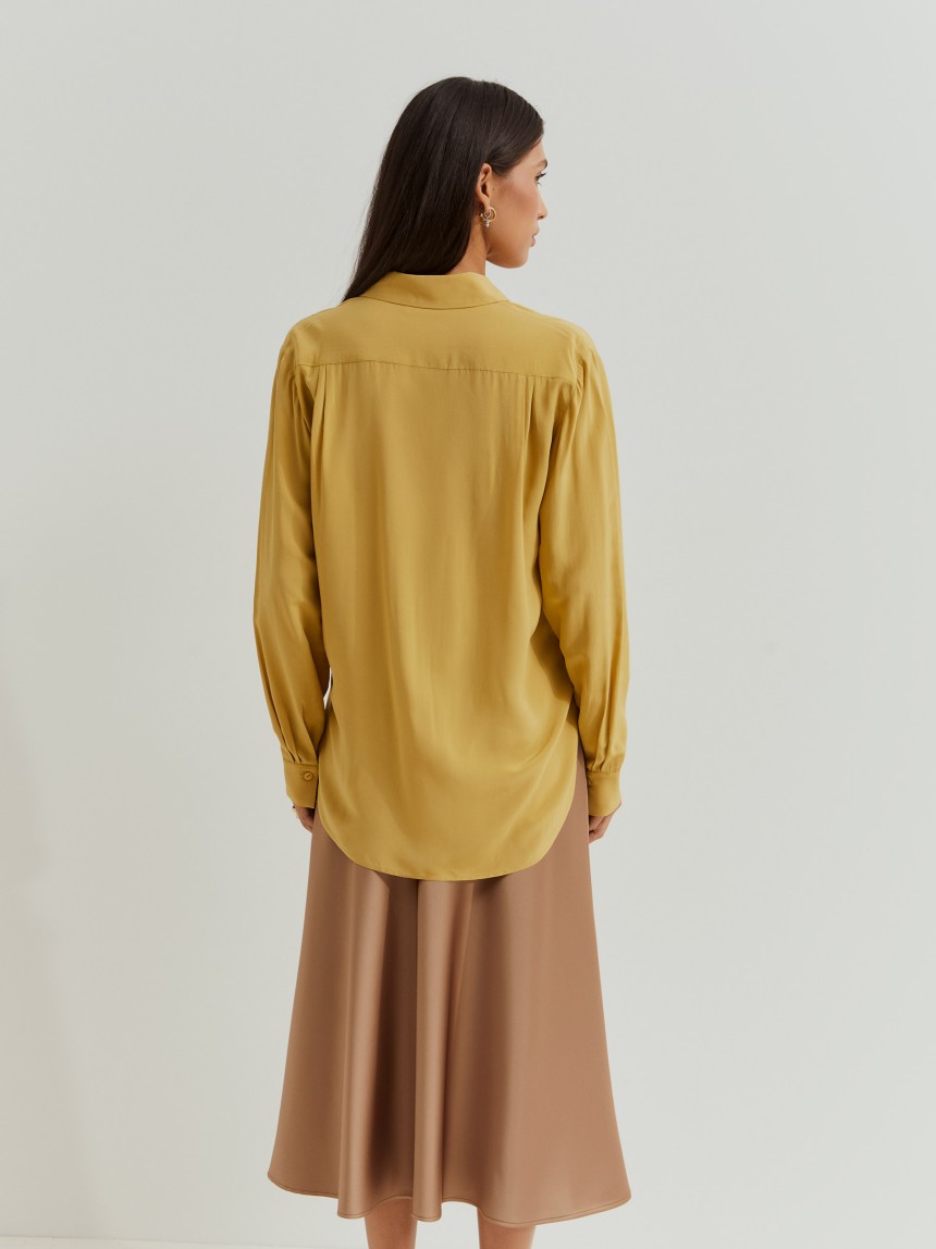 Camisa de cor sólida em rayon