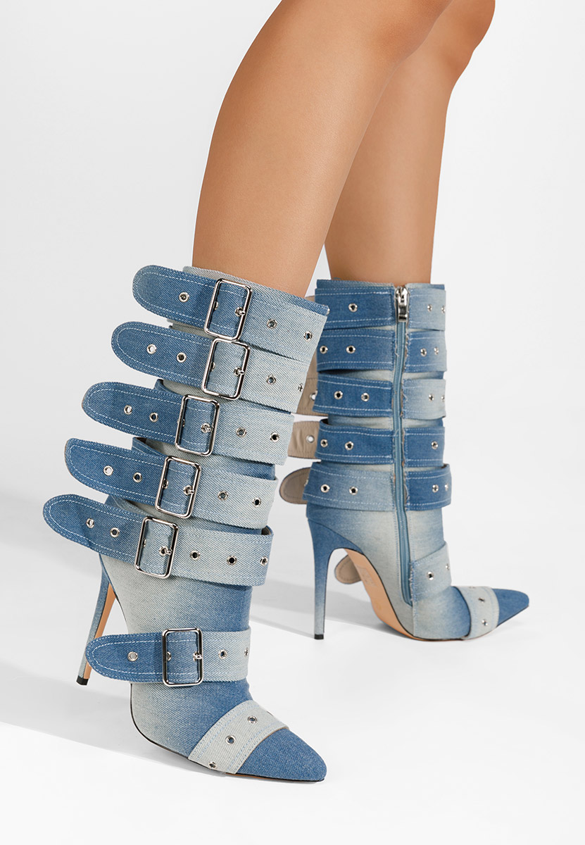Bottes stiletto denim Donetta V2