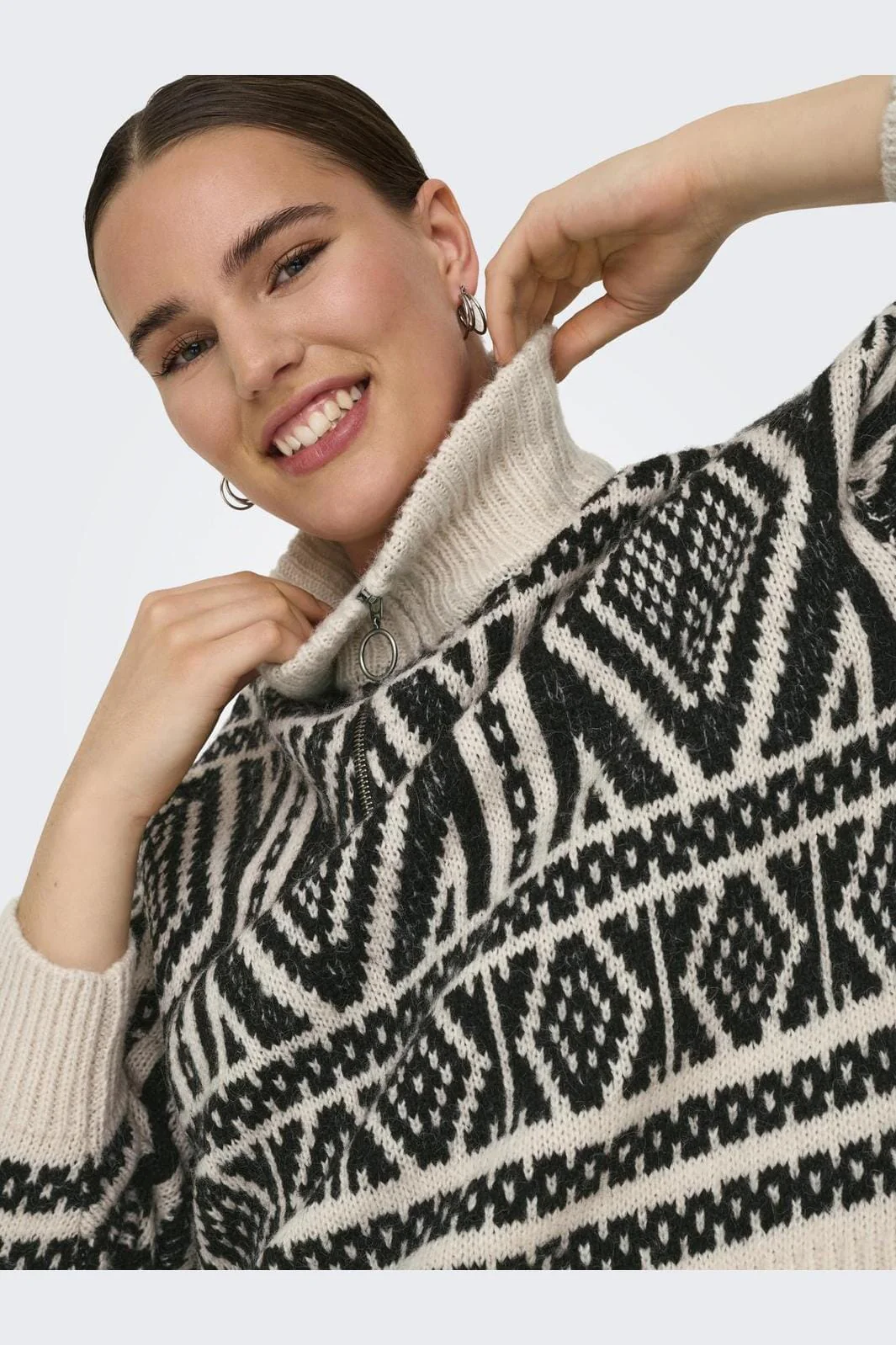 Only Onlfelicia Ls Zip Pullover Knt
