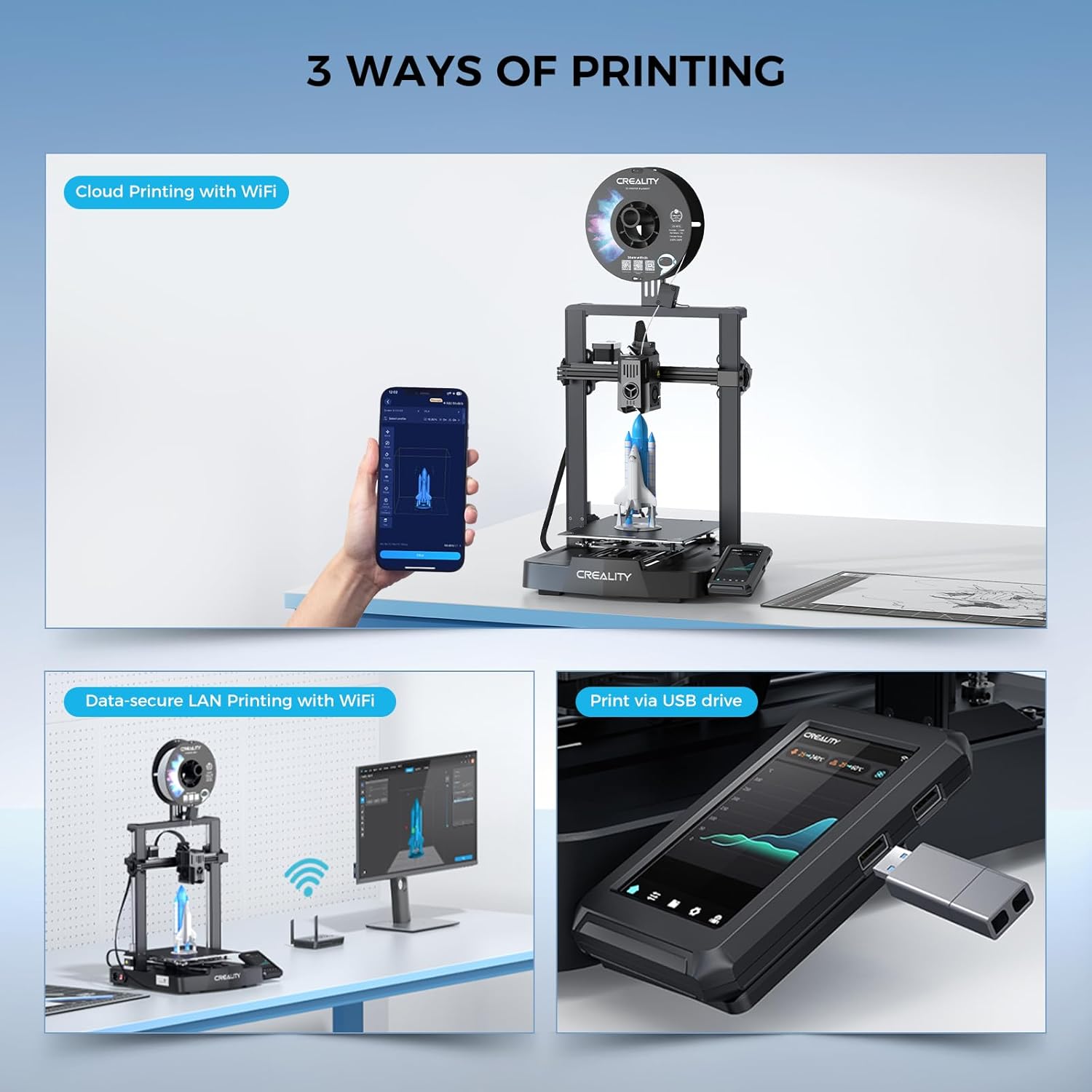Imprimante 3D Creality Ender-3 V3 KE - 220 x 220 x 240 mm