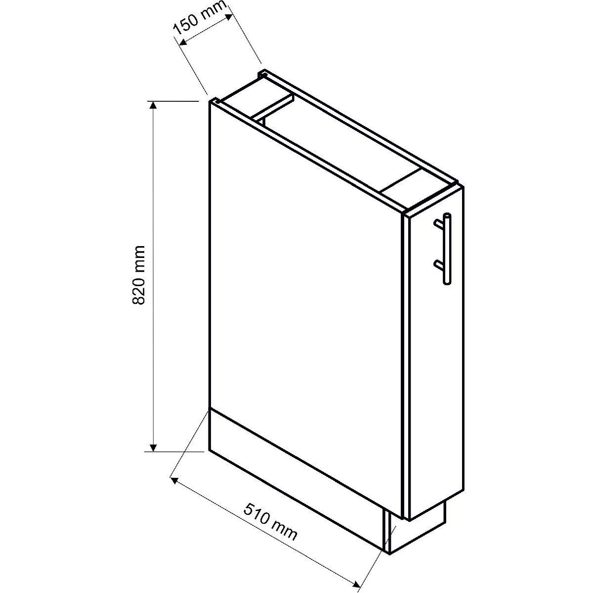 pegane Colonne basse de cuisine - Blanc 51 cm