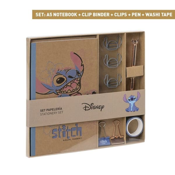 Sett med Skrivesaker Stitch 10 Deler Blå