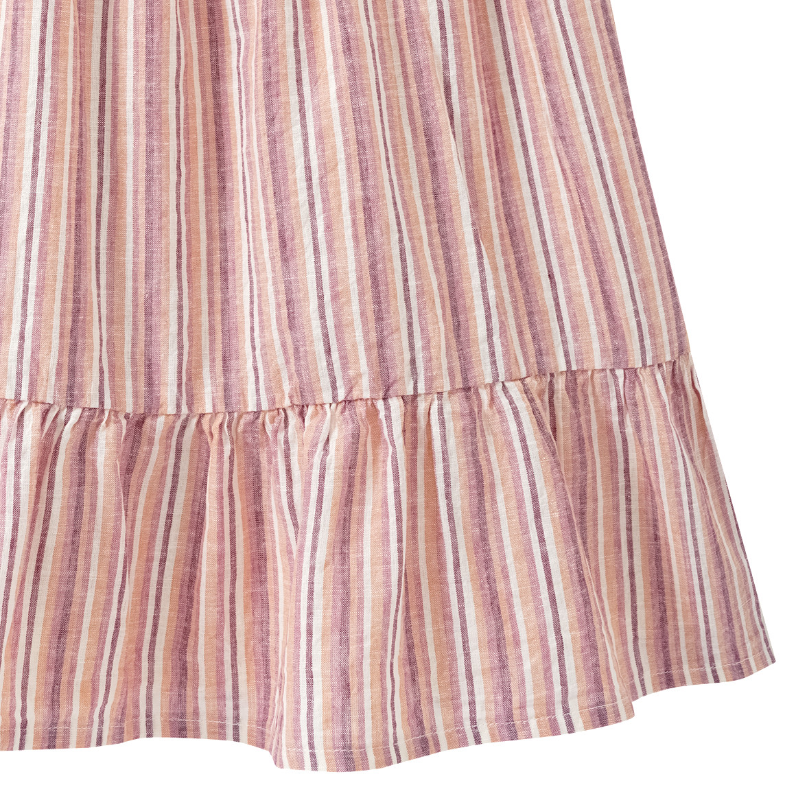 Topolino Pure Collection Mädchen Kleid aus Leinen-Mix creme / rosa / orange