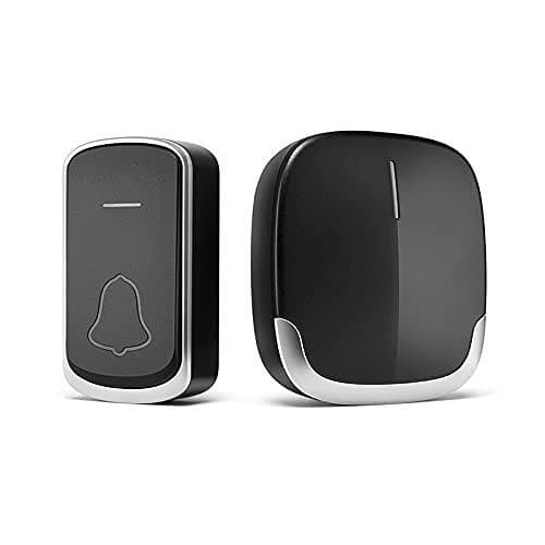 Plug & Play Trådløs dørklokke med lang rækkevidde, svart