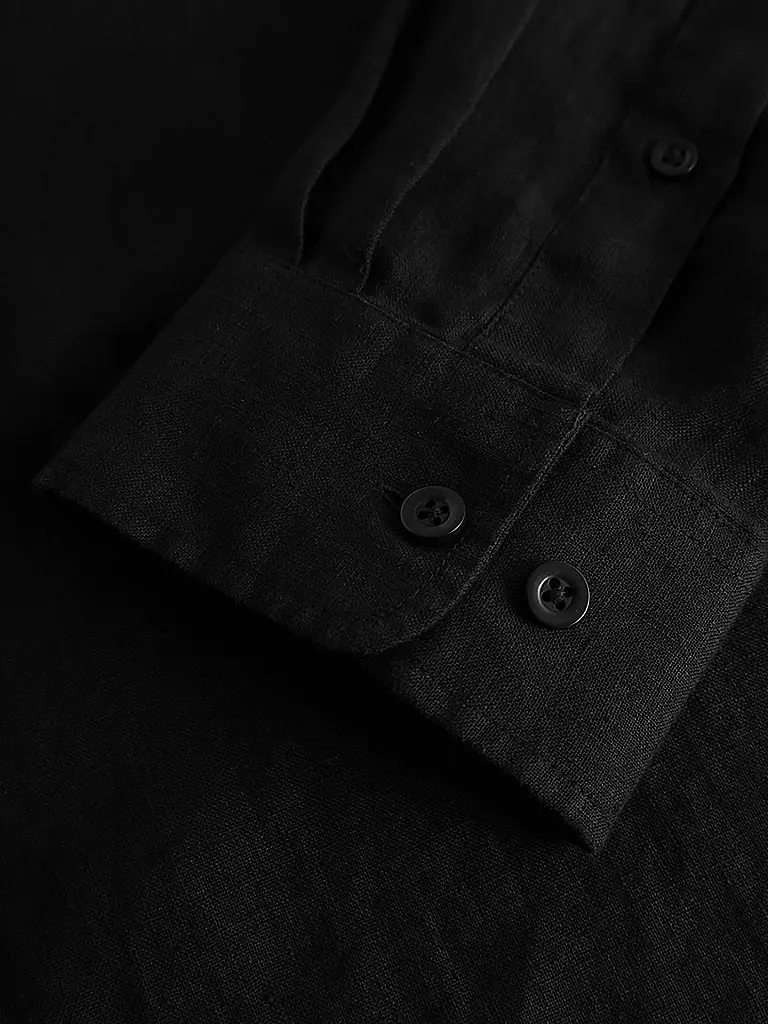 KNOWLEDGE COTTON APPAREL Leinenhemd schwarz