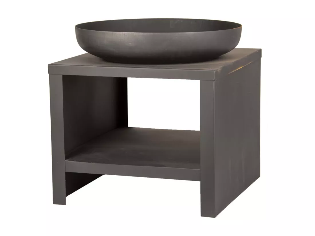 Braséro en métal avec range bois 60 cm