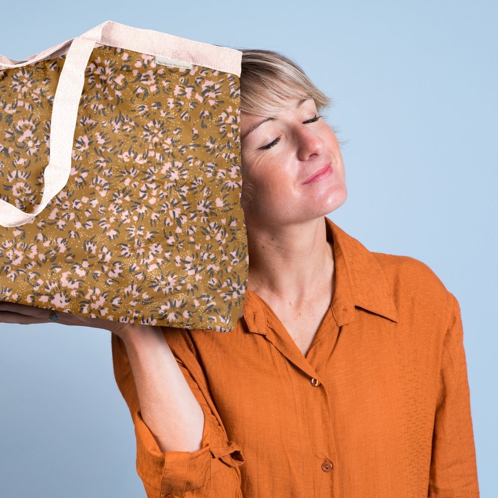 Sac Cabas Taille Moyenne Plissé Gypso Ocre