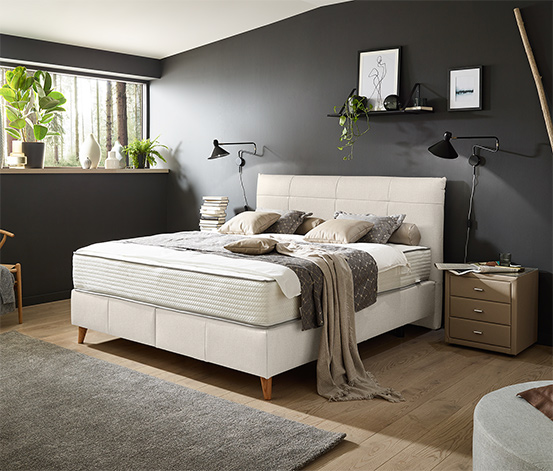 Boxspringbett »Milla«, ca. 160 x 200, cremebeige