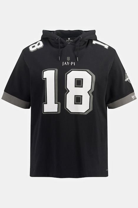JAY-PI Hoodie, American Football, Halbarm, Kapuze, großer Print