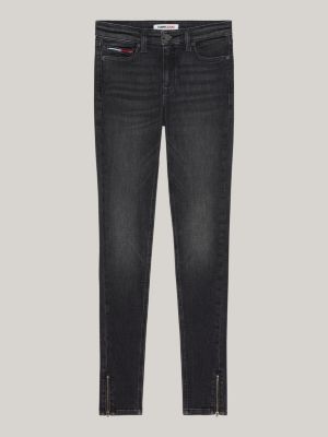 Calça jeans skinny Nora de cintura média com zíper no tornozelo