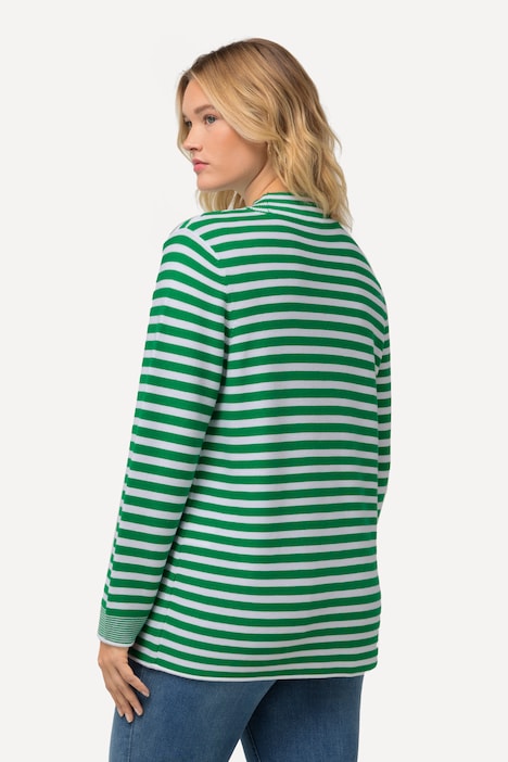 Pullover, Ringel, Rollkanten, Stehkragen, Langarm
