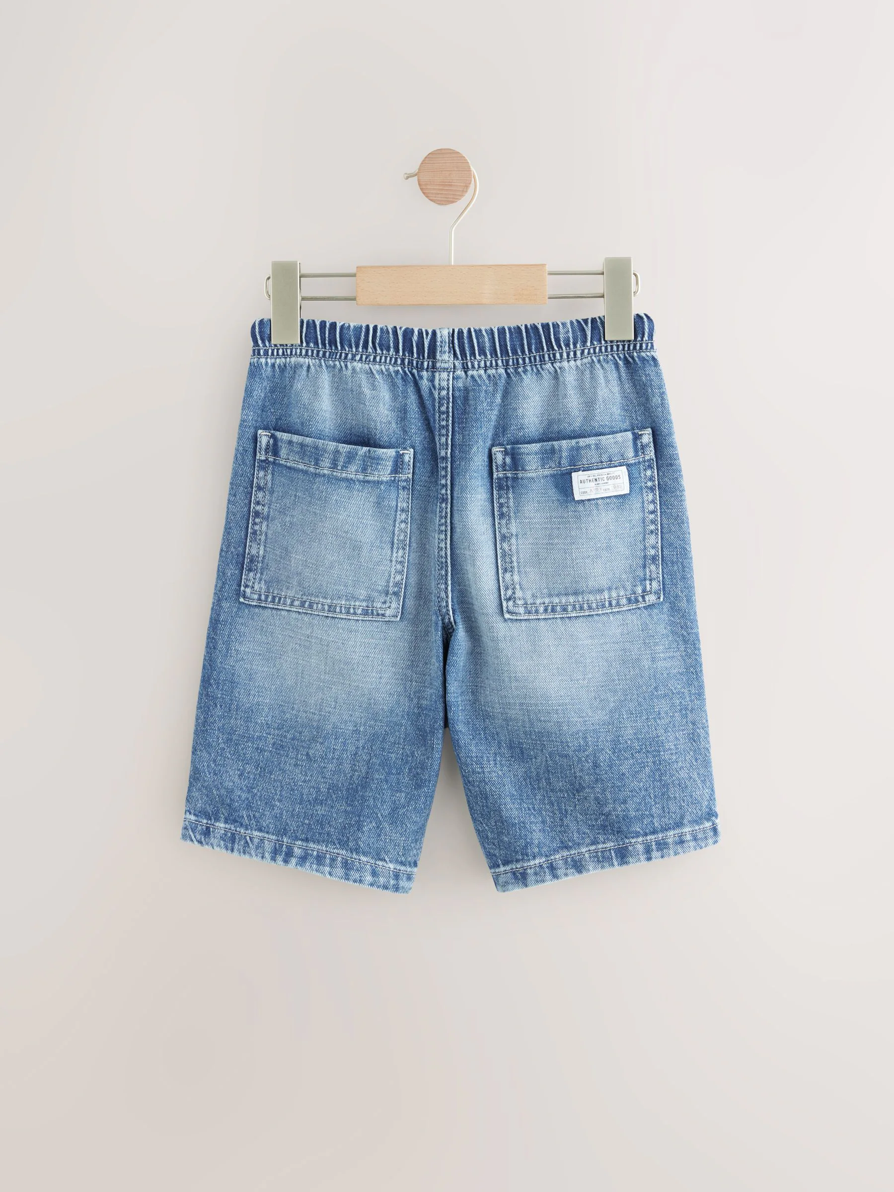 Bleek/middenblauw - Bermuda denim shorts met elastische taille verpakking van 2 (3 - 16 jr)