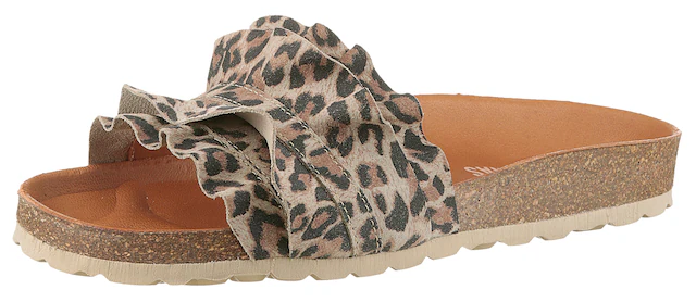 VERBENAS Pantolette »Rocio Roda«  Sommerschuh, Flat mit geschwungenen Laschenstoff