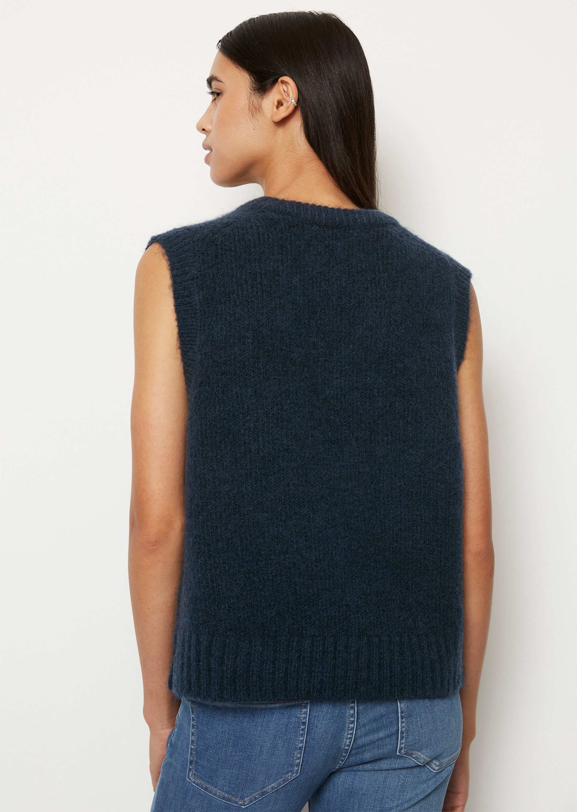 V-Neck-Pullunder regularaus kuscheligem Schurwolle-Mohair-Mix