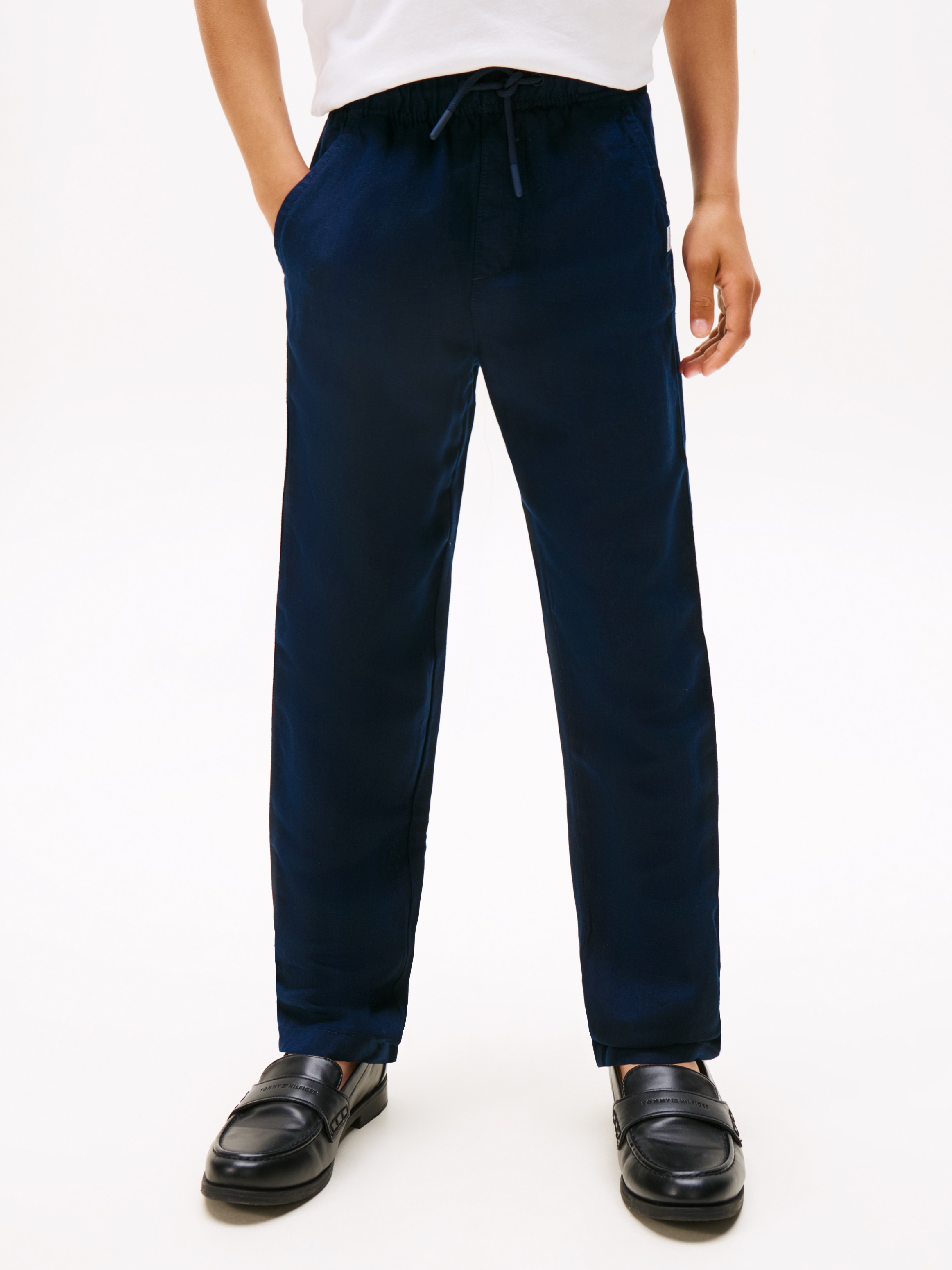 Tommy Hilfiger Webhose »LINEN VISCOSE PANT«  mit Kordelzug, Logostickerei