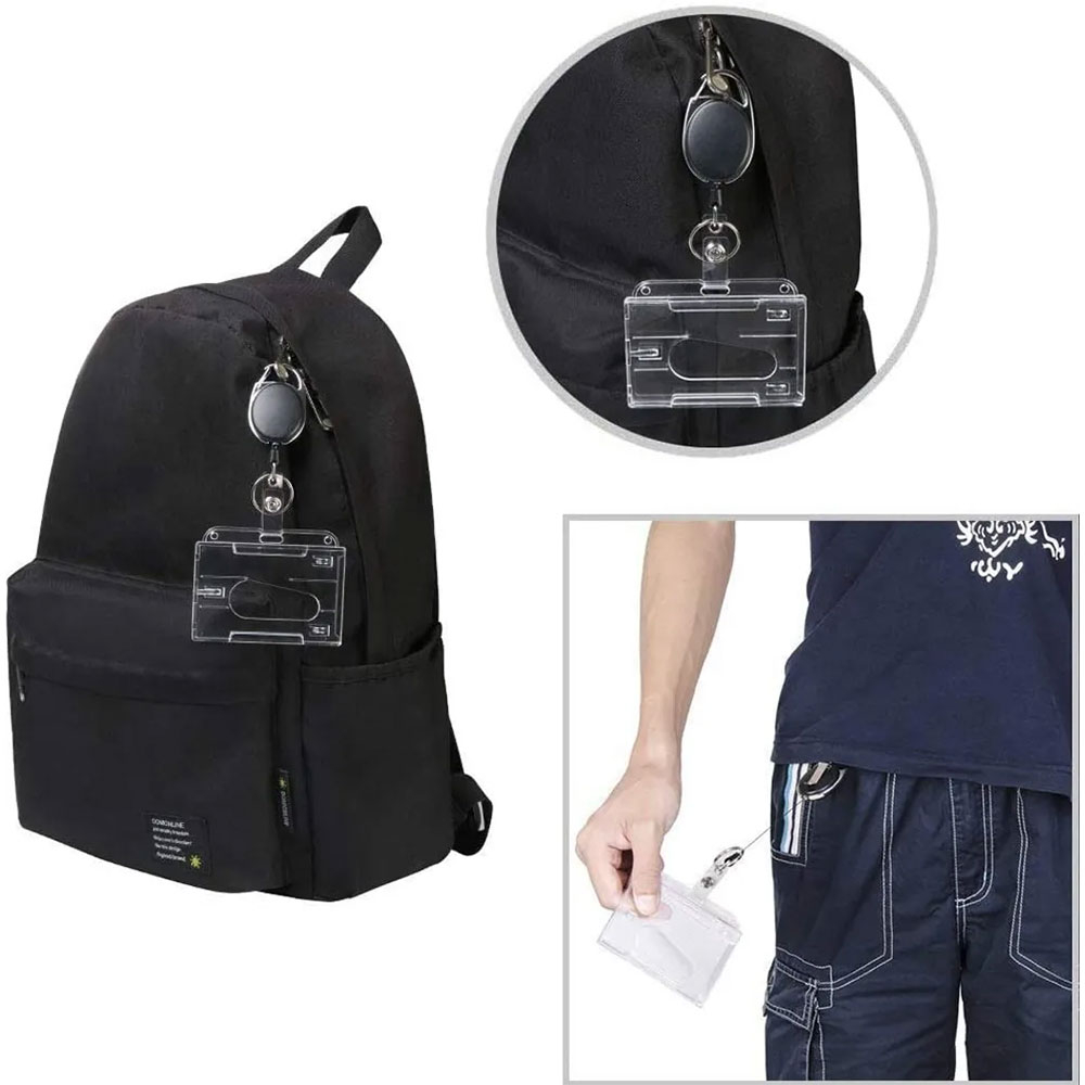 Anti-Lost Key-Bak Schlüsselanhänger mit Gürtelclip   Kartenhalter   Schlüsselring - Gelb