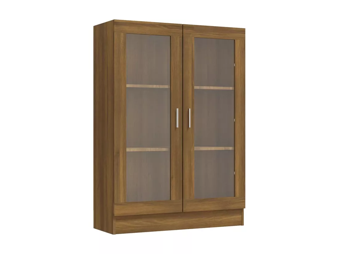 Armoire à vitrine Chêne brun 82,5x30,5x115cm Bois d'ingénierie