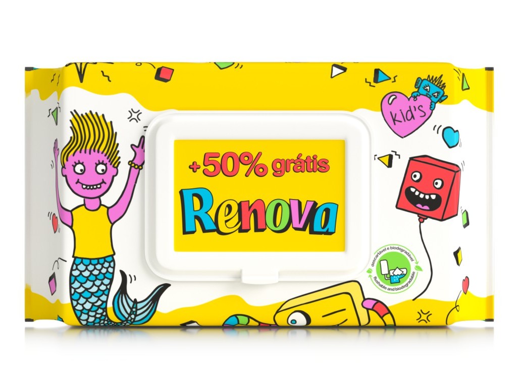 PAPEL HIGIÉNICO HÚMIDO RENOVA KID'S 40 20 UN
