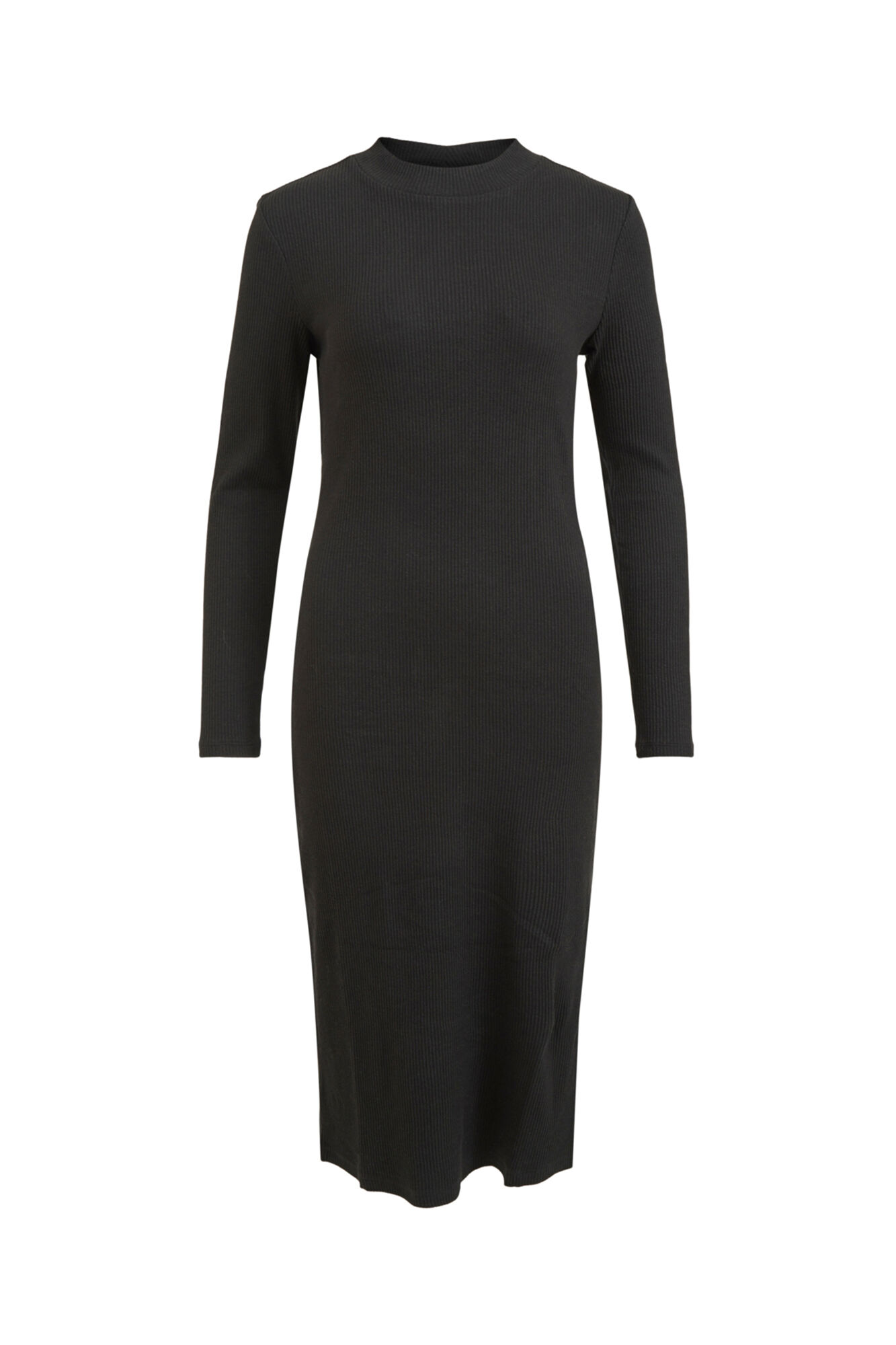 Vestido midi de manga comprida - Preto