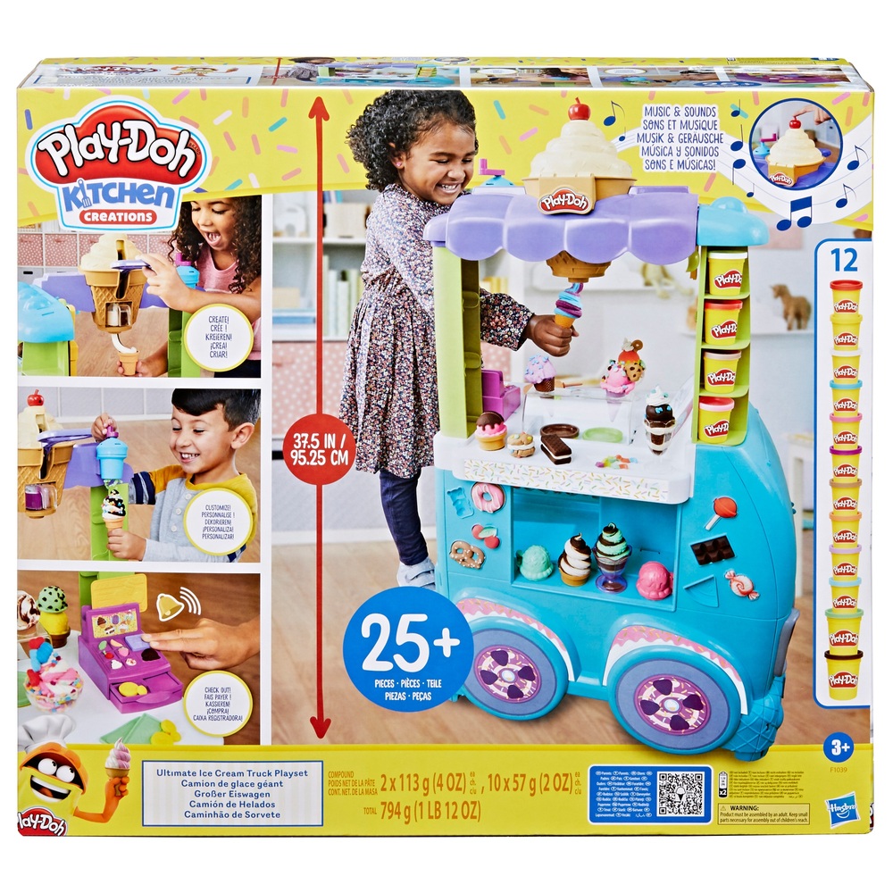 Play-Doh Kitchen Creations Ultimatives Eiswagen-Spielset mit über 25 Teilen