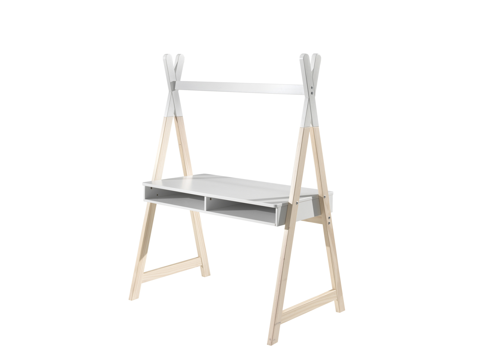 Kinderschreibtisch KIDDY - weiß-natur - Tipi