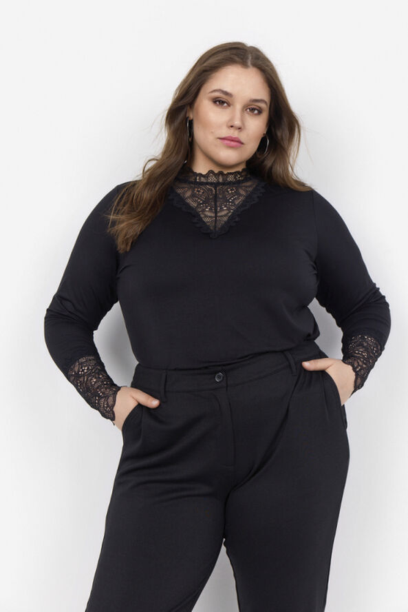 Wasabiconcept Curvy WA-STELLA 8 Bluse Sort 9999 black