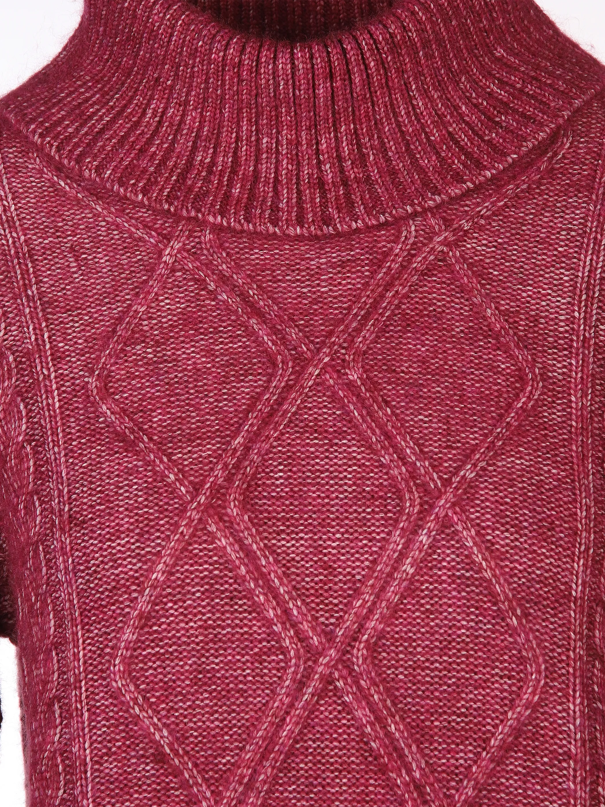 Damen Pullover mit Rollkragen und Muster
