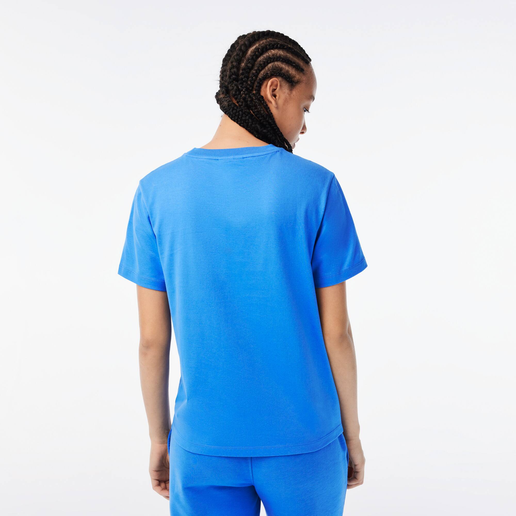 T-shirt femme Lacoste x Netflix en jersey de coton biologique T-Shirts - Bleu - Lacoste - Femme