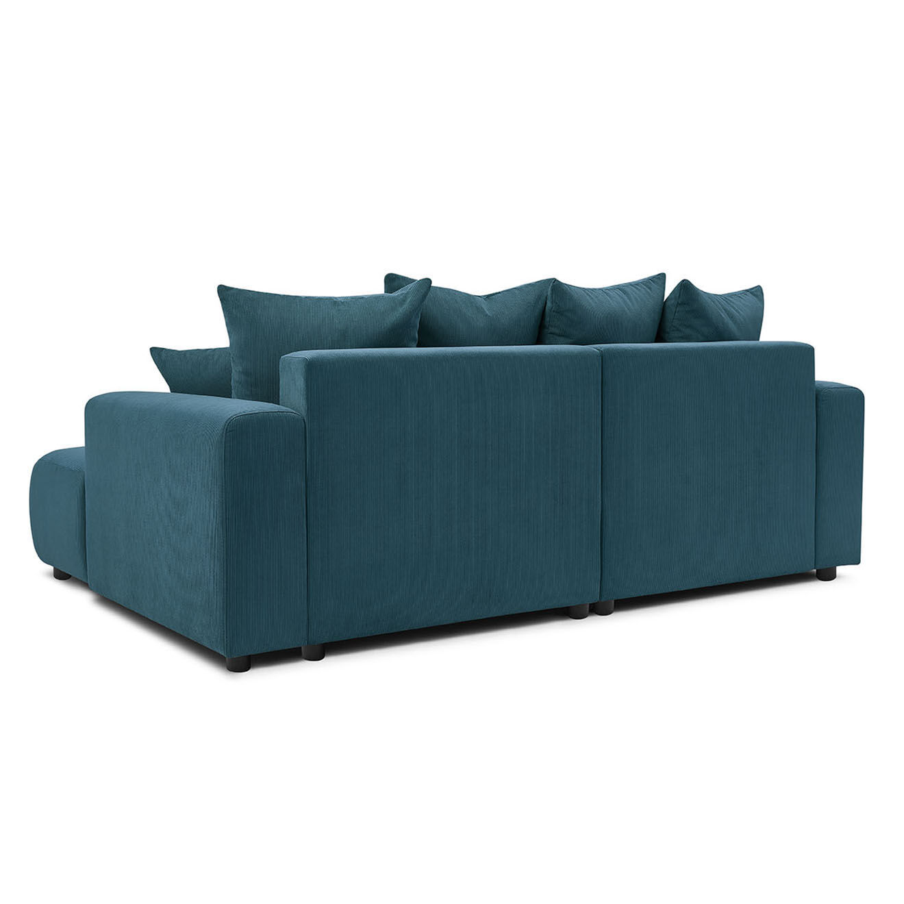 Bobochic Canapé d'angle fixe droit Enjoy bleu foncé - 237x147x95 cm