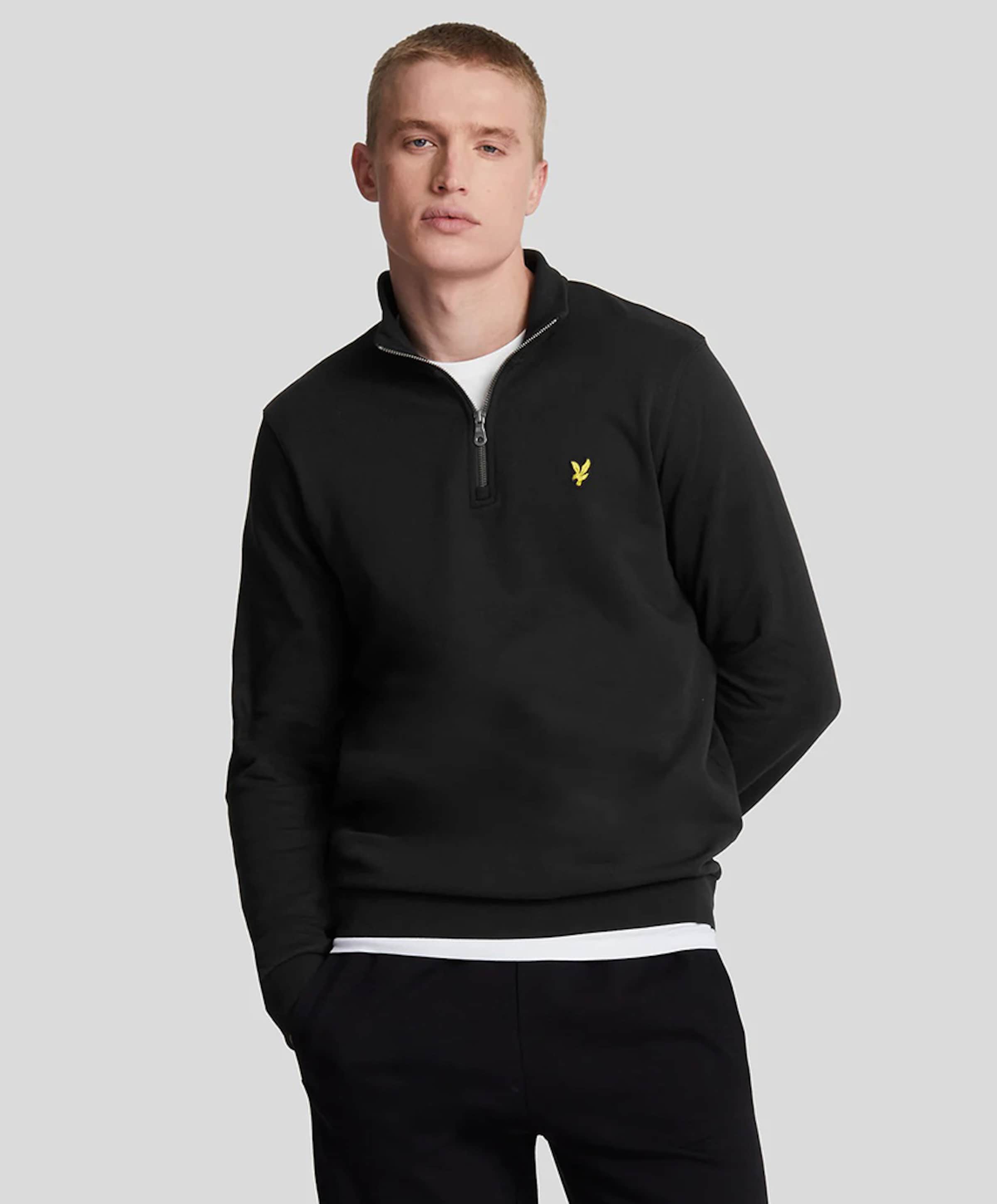 Lyle & Scott Trui met rits zwart