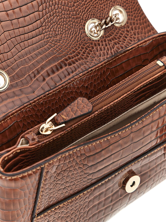 GUESS SILVYE CONVERTIBLE XBODY FLAP Cognac