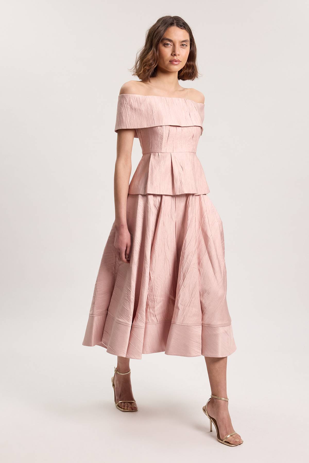 KarenMillen Jupe Ample Midi En Twill Texturé Ajusté