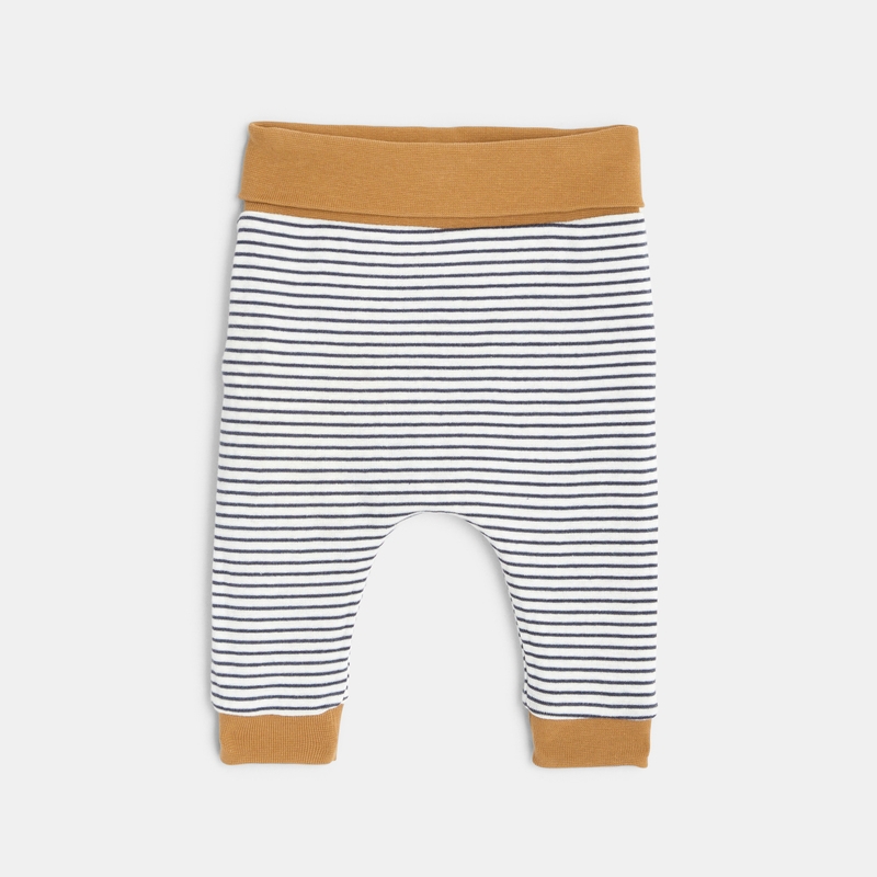Pantalon réversible en jersey marron naissance