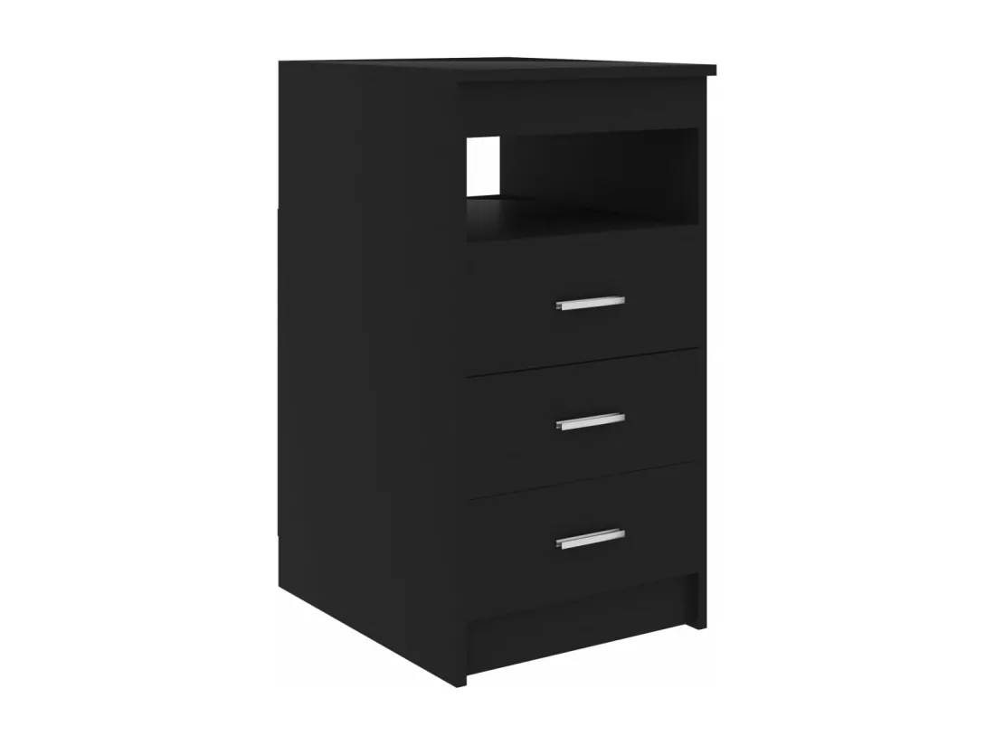 Armoire à tiroirs Noir 40x50x76 cm Bois d'ingénierie