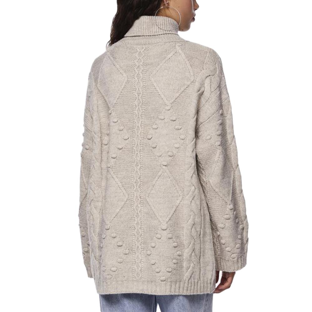 Pieces Pull Beige Femme Pieces Wide Sleeve