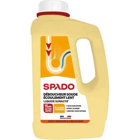Déboucheur liquide spécial Écoulement lent Spado - Bidon de 1 L