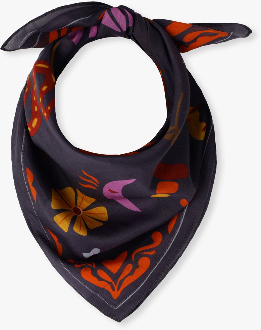 antraciet bonnie studios sjaal navy mixed scarf