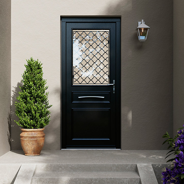 Porte d'entrée FORTIA bois Bolata 98 x h.218 cm poussant gauche