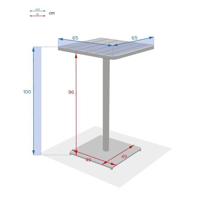 Table haute de jardin PHUKET Ambre