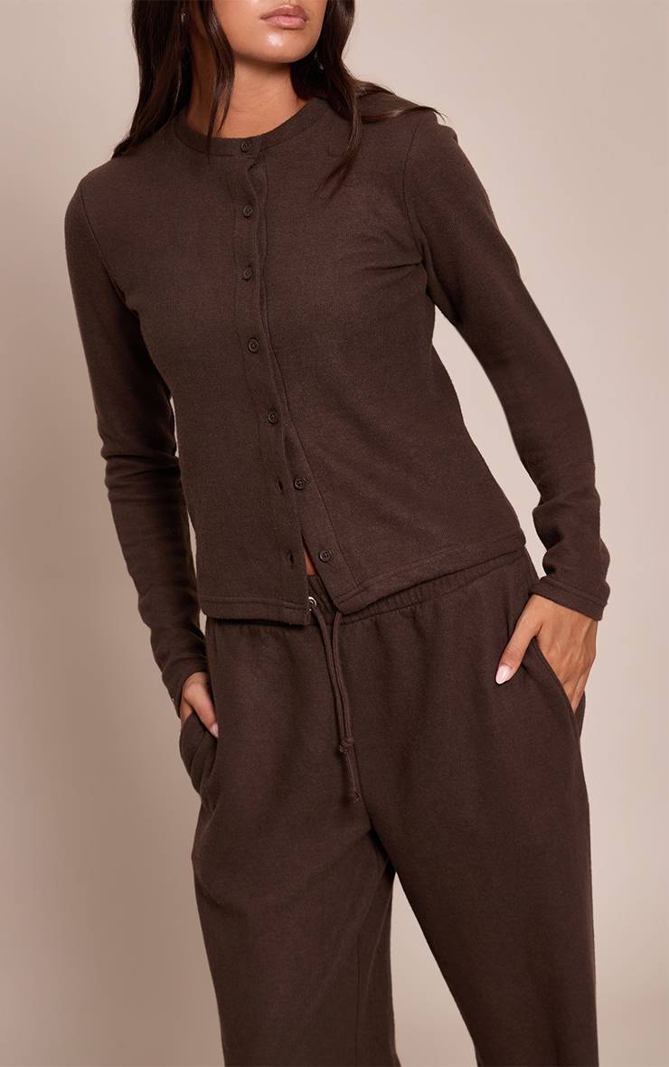 Chocolat Jogging Jambes Larges Toucher Doux