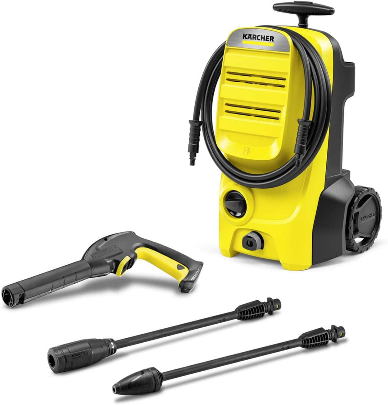 Kärcher Hochdruckreiniger K 4 Classic, Druck: max. 130 bar, Fördermenge: 420 l/h, Flächenleistung: 30 m²/h, Wasserfilter, Gewicht: 4,6 kg, Hochdruckschlauch und -Pistole, Dreckfräser, Strahlrohr
