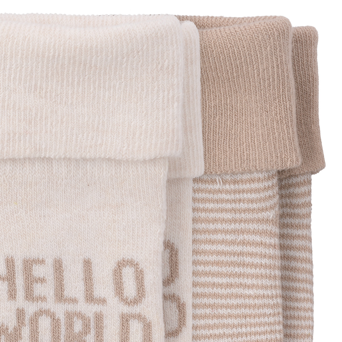 Topomini 2 Paar Newborn Socken im Set hellbraun / creme