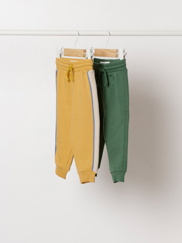 Conjunto de 2 calças de lã polar combinando - Mostarda