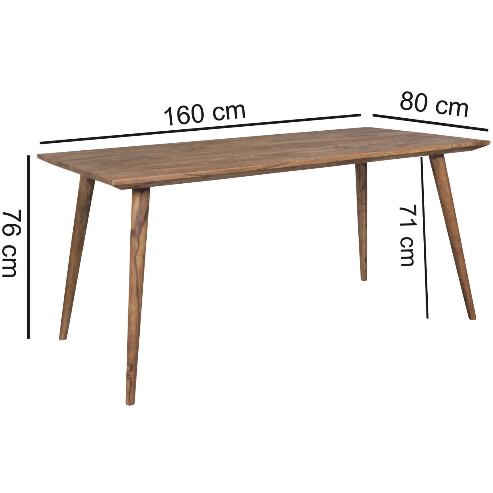 Esstisch - Sheesham massiv - 160x80 cm
