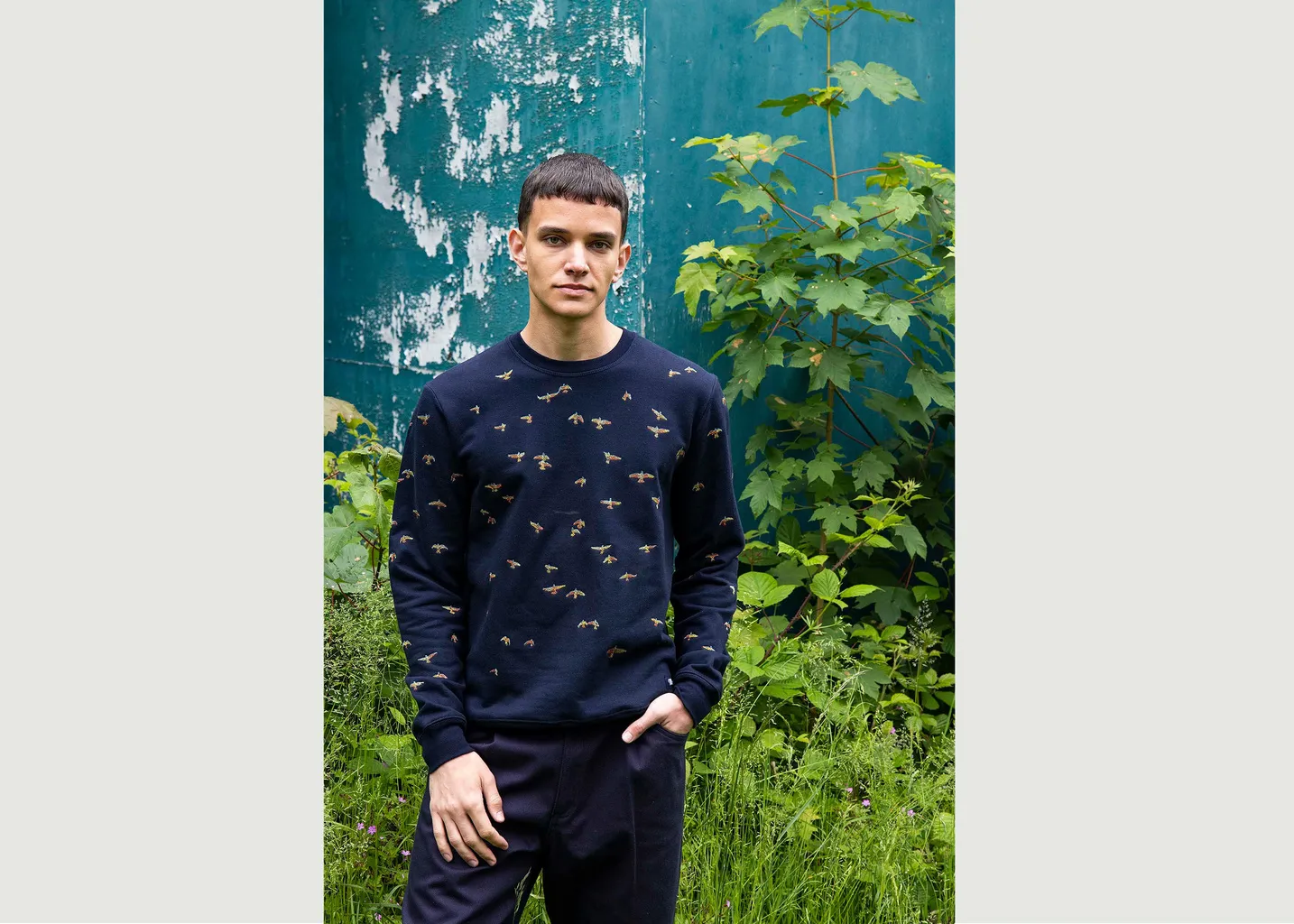 Sweat broderie oiseaux Misericordia